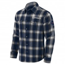 Washington Capitals Darius Rucker Collection by Fanatics Navy Flannel Plaid Full-Snap Shirt