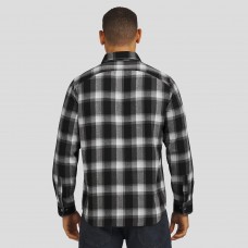 Los Angeles Kings Darius Rucker Collection by Fanatics Black Flannel Plaid Full-Snap Shirt