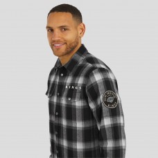 Los Angeles Kings Darius Rucker Collection by Fanatics Black Flannel Plaid Full-Snap Shirt
