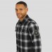 Los Angeles Kings Darius Rucker Collection by Fanatics Black Flannel Plaid Full-Snap Shirt