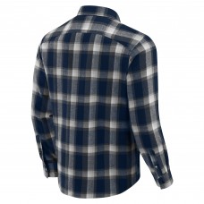 Nashville Predators Darius Rucker Collection by Fanatics Navy Flannel Plaid Full-Snap Shirt