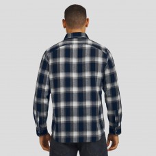 Nashville Predators Darius Rucker Collection by Fanatics Navy Flannel Plaid Full-Snap Shirt