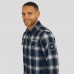 Nashville Predators Darius Rucker Collection by Fanatics Navy Flannel Plaid Full-Snap Shirt