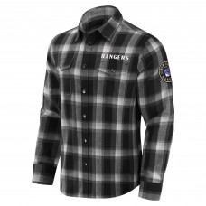 Рубашка на кнопках New York Rangers Darius Rucker Collection by Fanatics Black Flannel Plaid Рубашка на кнопках New York Rangers Darius Rucker Collection by Fanatics Black Flannel Plaid