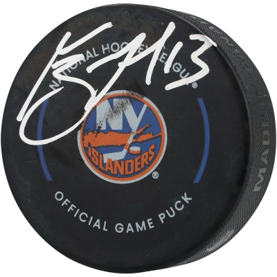 Mathew Barzal New York Islanders Autographed Fanatics Authentic Official Game Puck