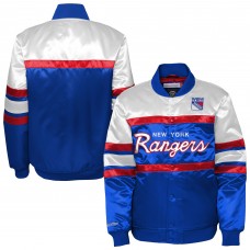 Подростковая New York Rangers Mitchell & Ness Blue Satin Raglan Full-Snap Jacket