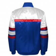 Подростковая New York Rangers Mitchell & Ness Blue Satin Raglan Full-Snap Jacket