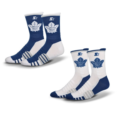 Toronto Maple Leafs Starter Breakaway Crew Sock 2 Pack - Blue/White