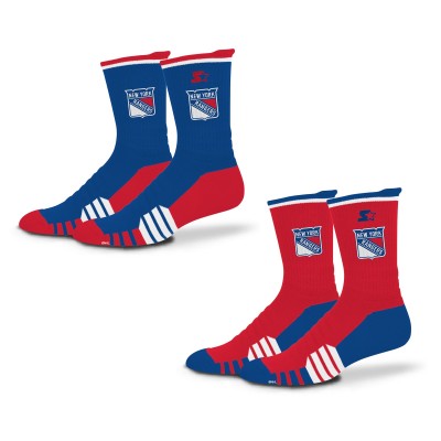 Unisex New York Rangers Starter Blue/Red Breakaway Crew Sock 2 Pack