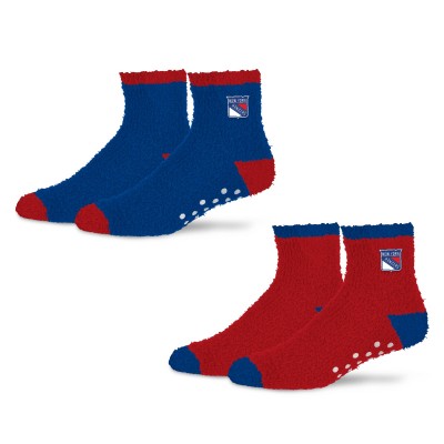 WoNew York Rangers Starter Blue/Red Home and Away Cozy Socks 2 Pack