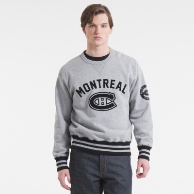 Montreal Canadiens Todd Snyder by Fanatics Athletic Heather Gray Relaxed Canadian Fleece Crew