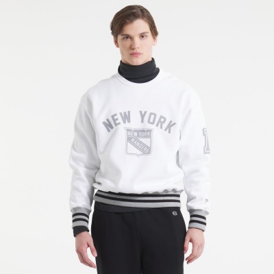 New York Rangers Todd Snyder by Fanatics White Relaxed Canadian Fleece Crew