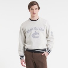 Vancouver Canucks Todd Snyder by Fanatics Heather Gray Relaxed Canadian Fleece Crew