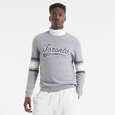 Toronto Maple Leafs Todd Snyder by Fanatics Athletic Heather Gray Cashmere Crew Sweater