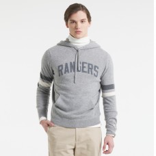 New York Rangers Todd Snyder by Fanatics Athletic Heather Gray Cashmere Hooded Sweater New York Rangers Todd Snyder by Fanatics Athletic Heather Gray Cashmere Hooded Sweater