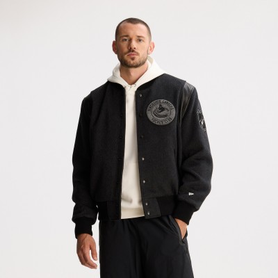 Vancouver Canucks Todd Snyder Dark Heather Gray Cashmere Full-Snap Varsity Jacket