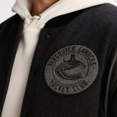 Vancouver Canucks Todd Snyder Dark Heather Gray Cashmere Full-Snap Varsity Jacket