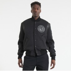 Chicago Blackhawks Todd Snyder Heather Black Cashmere Full-Snap Varsity Jacket