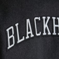 Chicago Blackhawks Todd Snyder Heather Black Cashmere Full-Snap Varsity Jacket