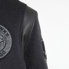 Chicago Blackhawks Todd Snyder Heather Black Cashmere Full-Snap Varsity Jacket