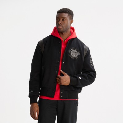 Los Angeles Kings Todd Snyder Black Cashmere Full-Snap Varsity Jacket