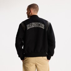 New York Rangers Todd Snyder Black Cashmere Full-Snap Varsity Jacket