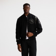Utah Mammoth Todd Snyder Heather Black Cashmere Full-Snap Varsity Jacket