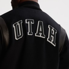 Utah Mammoth Todd Snyder Heather Black Cashmere Full-Snap Varsity Jacket