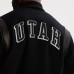 Utah Mammoth Todd Snyder Heather Black Cashmere Full-Snap Varsity Jacket