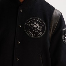 Utah Mammoth Todd Snyder Heather Black Cashmere Full-Snap Varsity Jacket