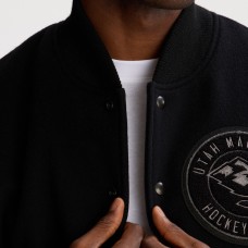 Utah Mammoth Todd Snyder Heather Black Cashmere Full-Snap Varsity Jacket