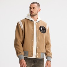 Boston Bruins Todd Snyder Oatmeal Cashmere Full-Snap Varsity Jacket