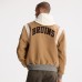 Boston Bruins Todd Snyder Oatmeal Cashmere Full-Snap Varsity Jacket