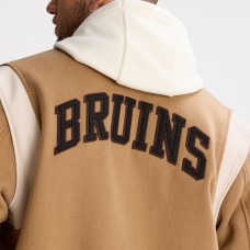 Boston Bruins Todd Snyder Oatmeal Cashmere Full-Snap Varsity Jacket