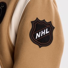 Boston Bruins Todd Snyder Oatmeal Cashmere Full-Snap Varsity Jacket