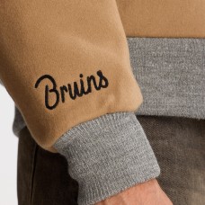 Boston Bruins Todd Snyder Oatmeal Cashmere Full-Snap Varsity Jacket