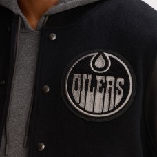 Edmonton Oilers Todd Snyder Navy Cashmere Full-Snap Varsity Jacket