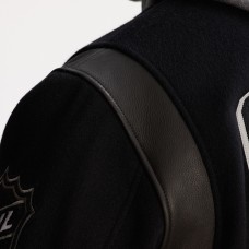 Edmonton Oilers Todd Snyder Navy Cashmere Full-Snap Varsity Jacket