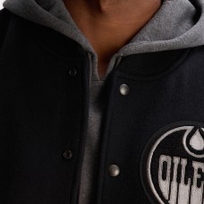 Edmonton Oilers Todd Snyder Navy Cashmere Full-Snap Varsity Jacket