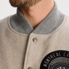 Montreal Canadiens Todd Snyder Dark Heather Gray Cashmere Full-Snap Varsity Jacket