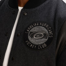 Куртка Carolina Hurricanes Todd Snyder Dark Heather Gray Cashmere Full-Snap Varsity Куртка Carolina Hurricanes Todd Snyder Dark Heather Gray Cashmere Full-Snap Varsity