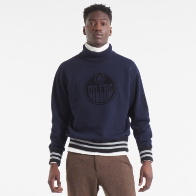 Edmonton Oilers Todd Snyder by Fanatics Navy Relaxed Canadian Fleece Turtleneck