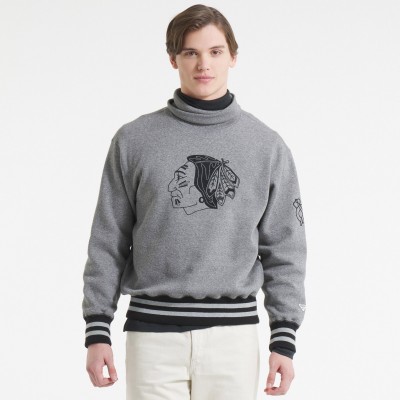 Chicago Blackhawks Todd Snyder by Fanatics Dark Heather Gray Relaxed Canadian Fleece Turtleneck