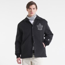 Toronto Maple Leafs Todd Snyder Heather Black Cashmere Full-Snap Coaches Jacket