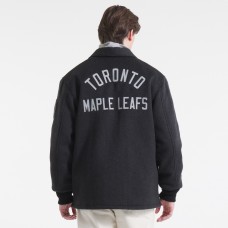 Toronto Maple Leafs Todd Snyder Heather Black Cashmere Full-Snap Coaches Jacket