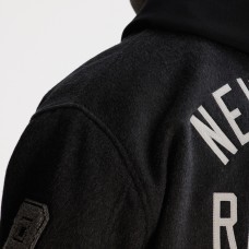 New York Rangers Todd Snyder Heather Black Cashmere Full-Snap Coaches Jacket