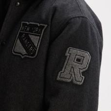 New York Rangers Todd Snyder Heather Black Cashmere Full-Snap Coaches Jacket