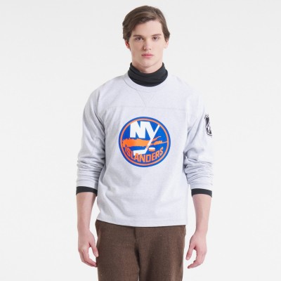 New York Islanders Todd Snyder by Fanatics Heather Gray Heavyweight Football Jersey