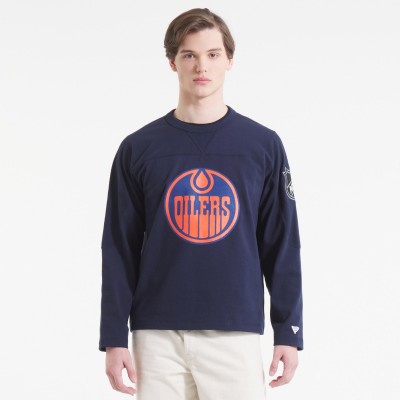 Edmonton Oilers Todd Snyder by Fanatics Navy Heavyweight Football Jersey