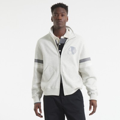 Chicago Blackhawks Todd Snyder by Fanatics Heather Gray Full-Zip Fleece